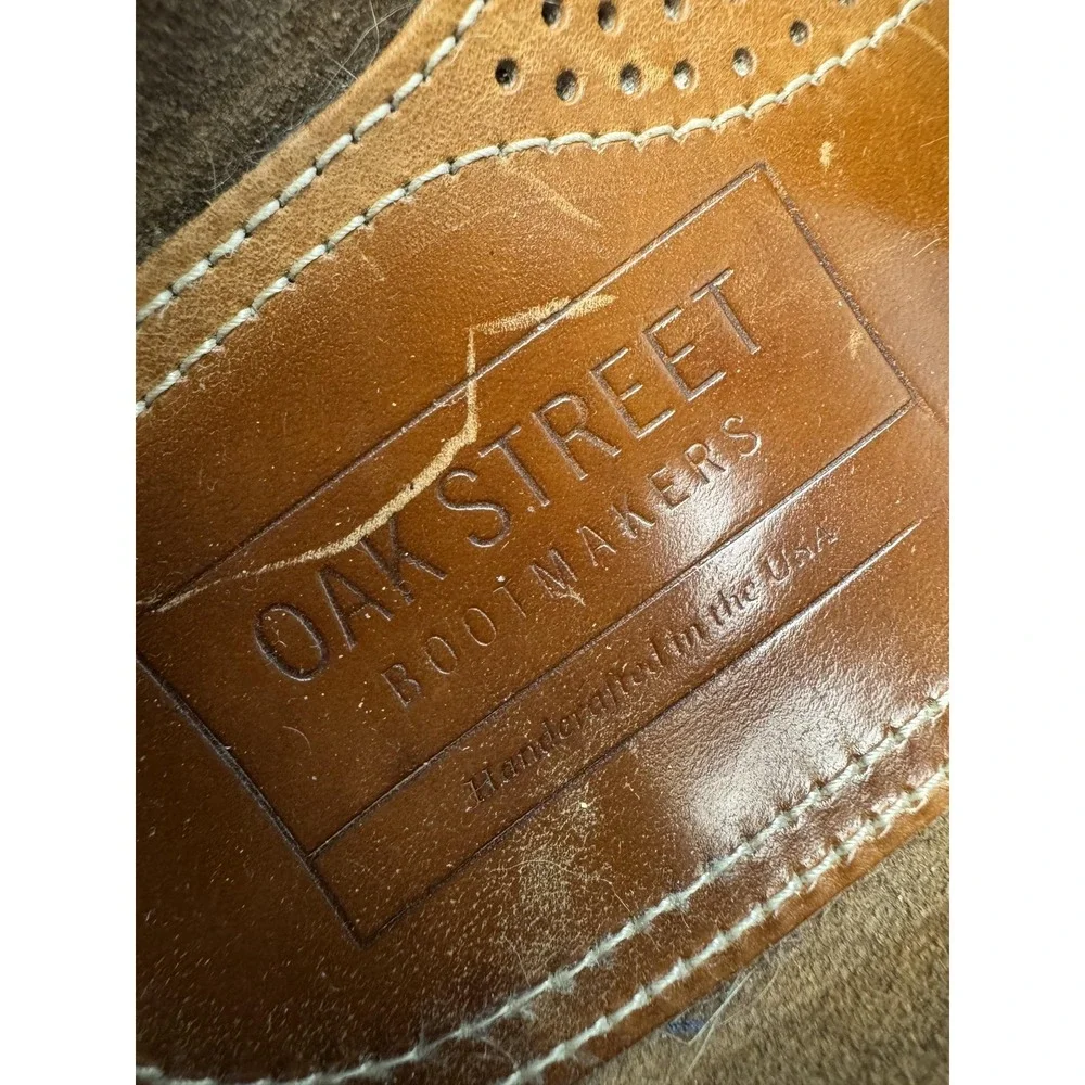 Oak Street Bootmakers Shoes Mens Size 9.5 D Brown Leather Moc Toe Dress Casual - Picture 8 of 11
